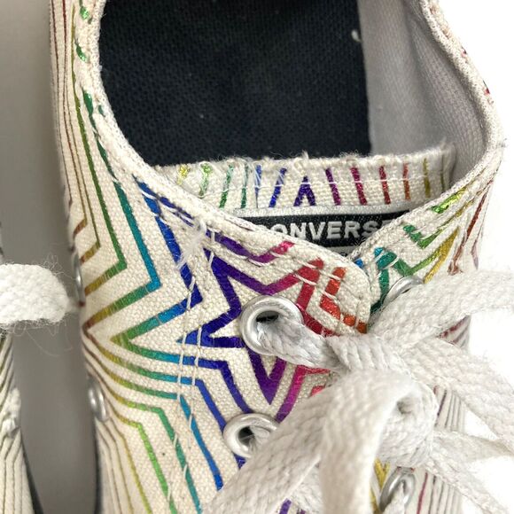 Converse CTAS Ox - Junior's Sz 6 - Metallic Rainbow Stars - Low Shoes - 665398F - Picture 6 of 11